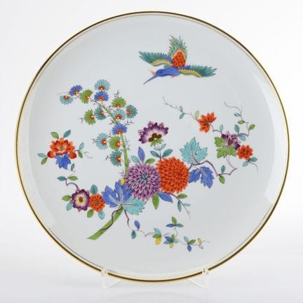 迈森，剑形标记，2道镂空， 1道侧刻线，1948年后制作，平底凹形盘，边缘光滑，盘面饰有“古老印第安