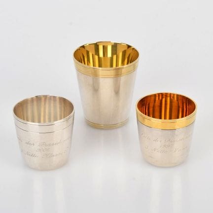925银，局部镀金，不同制造商，其中包括不来梅的Koch &amp; Bergfeld，每件底座较平