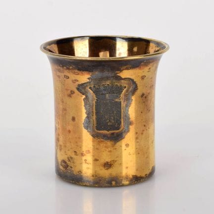 950银，镀金，西奥多·托内利耶（Theodor Tonnelier），巴黎，法国，平底，圆柱形杯身
