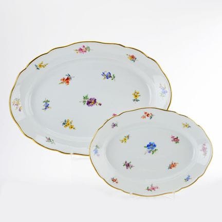 迈森，剑形标志，I类，新剪影造型，椭圆形带弧形边缘，彩色散花彩绘，长度约29厘米或41厘米，菲弗时期