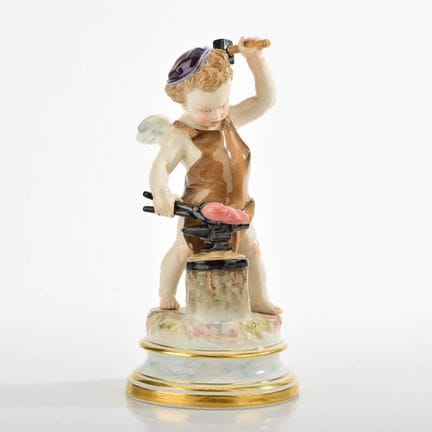 迈森，剑形标志，第一类，型号 L 114，海因里希·施瓦贝设计（1877年），大理石纹檐口底座， 爱