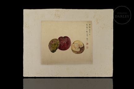 Tinte und Pigmente auf Papier, mit Passepartout ge