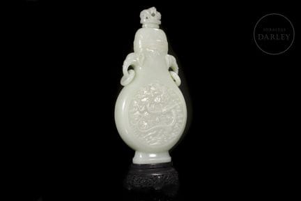 Monumentale Vase mit abgeflachtem Querschnitt, ges