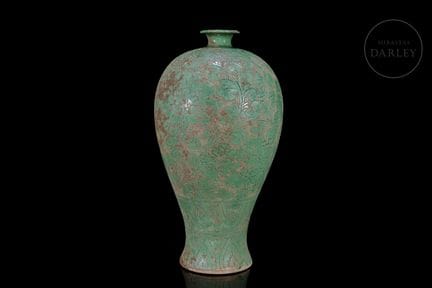 Spektakuläre Vase im Meiping-Stil mit schlankem Pr