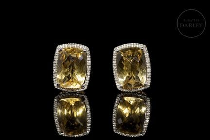 Ohrringe aus 18 Karat Weißgold mit einem zentralen