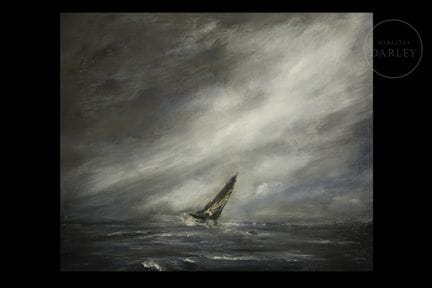 Ölgemälde auf Leinwand mit dramatischer Meeresatmo