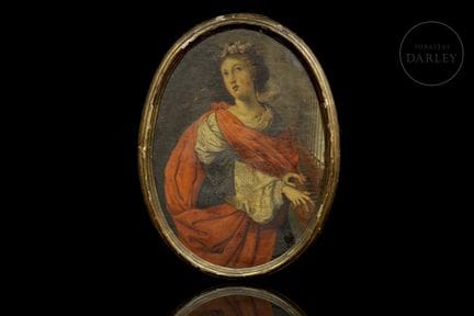 Olio su tela incollata su tavola. L’opera raffigur