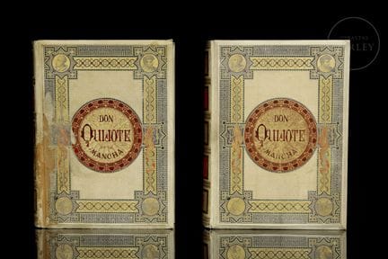 Dos tomos de la novela cumbre de Miguel de Cervant