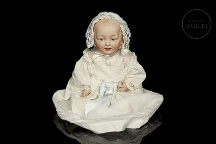 Bambola in porcellana di carattere, Hertel, Schwab