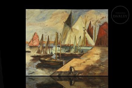 Ölgemälde auf Táblex im postimpressionistischen St