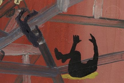 Mischtechnik und Collage auf Papier, die menschlic
