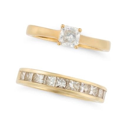 SANS PRIX DE RÉSERVE - UNE BAGUE SOLITAIRE EN DIAM