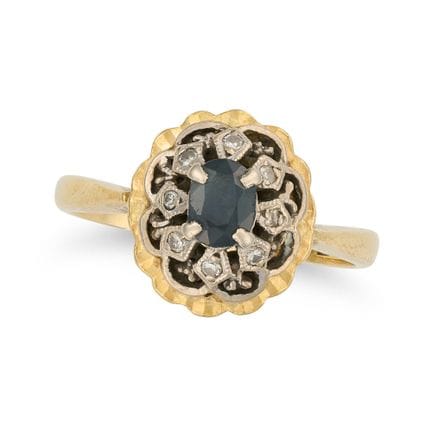 SANS PRIX DE DÉPART - BAGUE AVEC SAPHIR ET DIAMANT