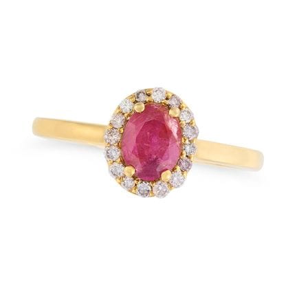 SANS PRIX DE DÉPART - BAGUE AVEC RUBIS ET DIAMANTS