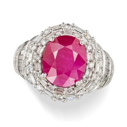 NO RESERVE - A 6.25 CARAT BURMESE RUBY AND DIAMOND