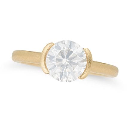 SANS PRIX DE RÉSERVE - UNE BAGUE SOLITAIRE EN DIAM
