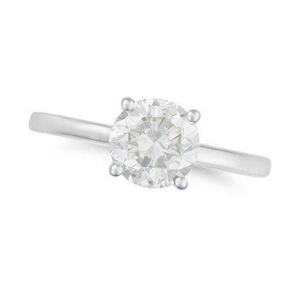 SANS PRIX DE RÉSERVE - BAGUE SOLITAIRE EN OR BLANC
