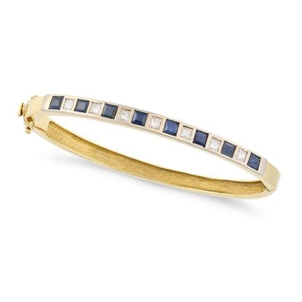 Ein VINTAGE-ARMBAND AUS SAPHIREN UND DIAMANTEN aus