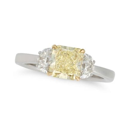Ein Ring mit einem 1,42-Karat-Fancy-Yellow-Diamant