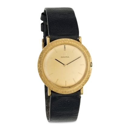 OMEGA, EINE ARMBANDUHR AUS 18-KARAT-GOLD, EIN GESC