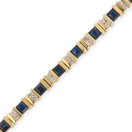 Ein Vintage-Armband aus Saphiren und Diamanten aus