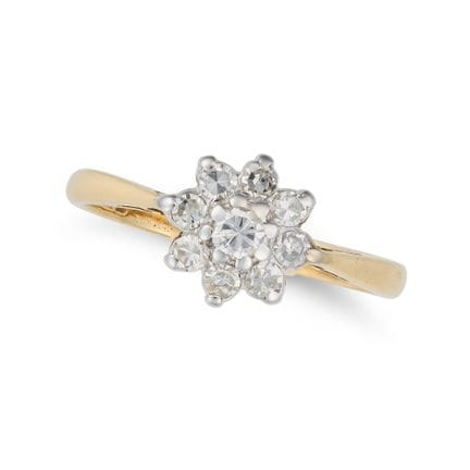 Ein VINTAGE-DIAMANT-CLUSTER-RING aus 18-karätigem 