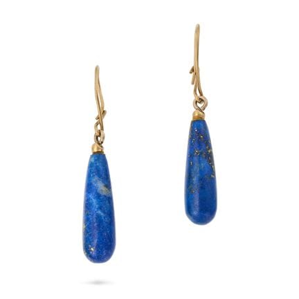 EIN PAAR LAPIS-LAZULI-TROPFENOHRRINGE, jeweils bes