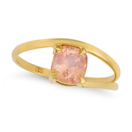 BAGUE AVEC SAPHIR PÊCHE NON TRAITÉ THERMIQUEMENT :