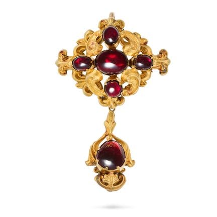 UN PENDENTIF VICTORIEN ANTIQUE EN GRENAT, en or ja