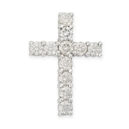 UN PENDENTIF EN FORME DE CROIX EN DIAMANTS, compos