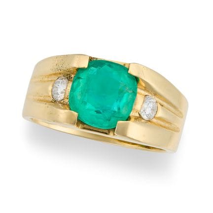 UNE MAGNIFIQUE BAGUE COLOMBIENNE EN ÉMERAUDE DE PE