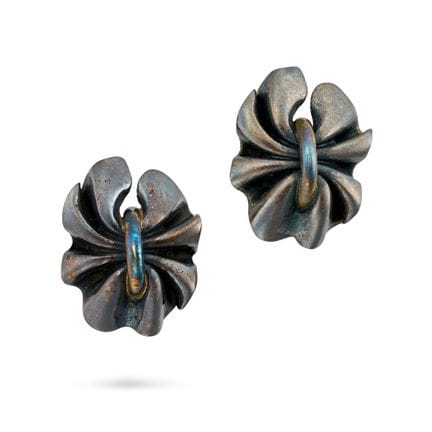 GEORG JENSEN, PAIRE DE BOUCLES D'OREILLES EN ARGEN