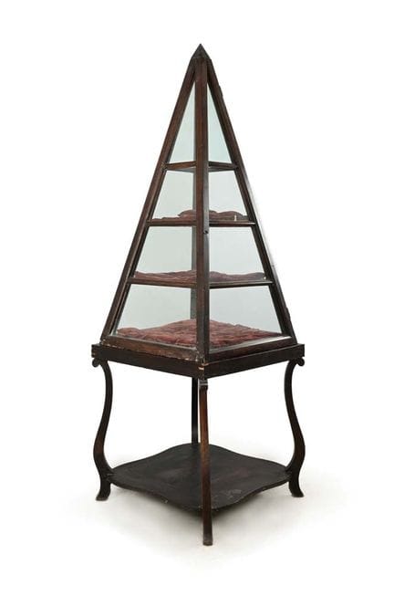 Large pyramidal wooden display case, 19th century
