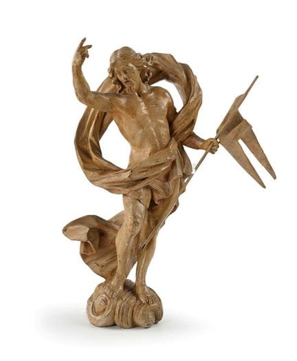 Auferstandener Christus aus lackiertem Holz, 18. J