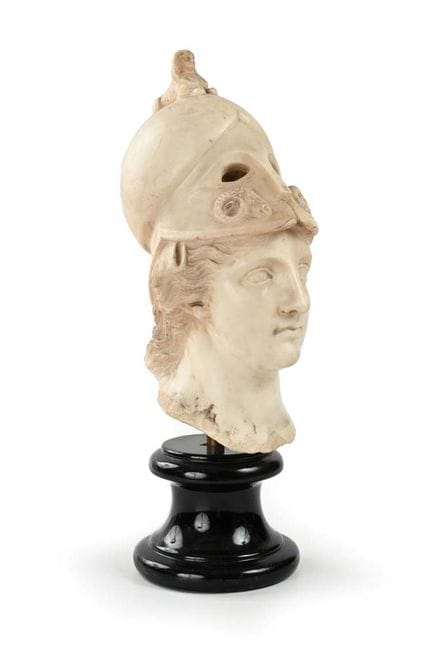White marble head of Minerva, 19th century
32 x 20