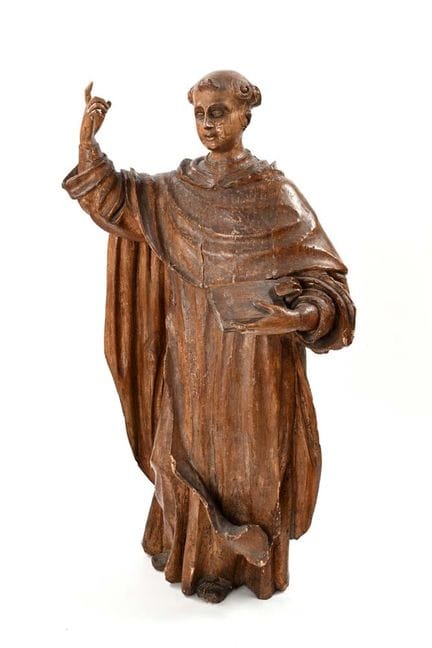 Holzskulptur des Heiligen Dominikus de Guzmán, 17.