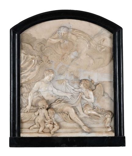 White marble bas-relief depicting Danae, 18th cent