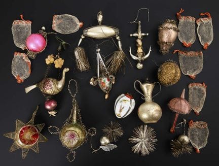 Set of 22 antique Christmas tree ornaments.  

Cir