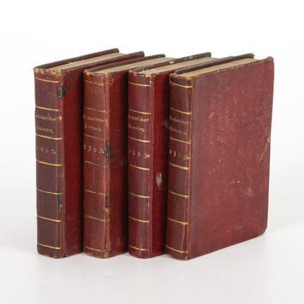 4 frühe Gothaische Genealogische Kalender 
 

 
 
