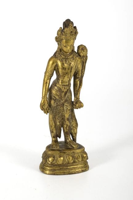 Vergoldete Bronze - Bodhisattva des Mitgefühls.  
