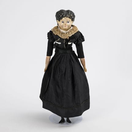 Biedermeier-Brustkopfpuppe.  
 

 Ungemarkt. 19. J