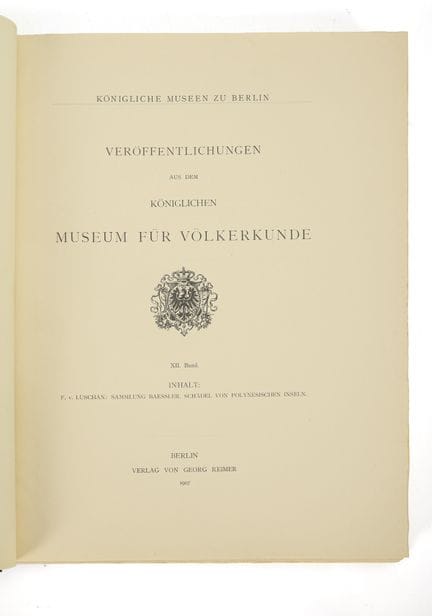 LUSCHAN,  F. v  
 

 
"Sammlung Baessler, Schädel 