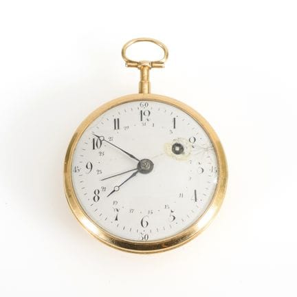Golden spindle pocket watch.  

Early 19th century
