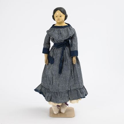 Biedermeier-Brustkopfpuppe.  
 

 Ungemarkt. 19. J