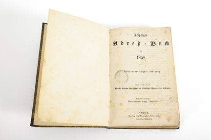 "Leipziger Adreß-Buch für 1858" 
 

 "Nebst einem 