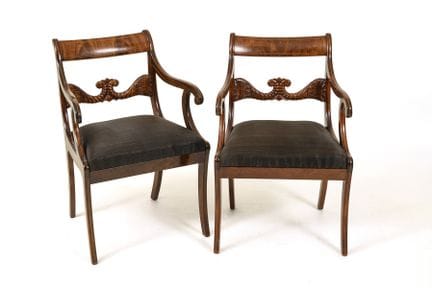 2 fauteuils Biedermeier.  
 

 Vers 1830/40. 
  
 