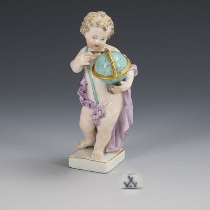 Allegory of Astronomy. Meissen.  
 

 Sword mark w