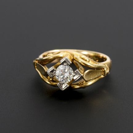 Ring mit Brillantsolitär.  

 
 

Gelbgold 585 gep