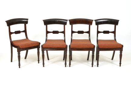 4 chaises de style Biedermeier d'Allemagne du Nord