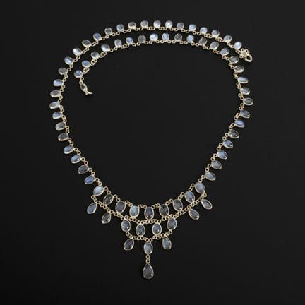 Collier mit Mondsteinen.  
 

 
  
 

 Silber 925 